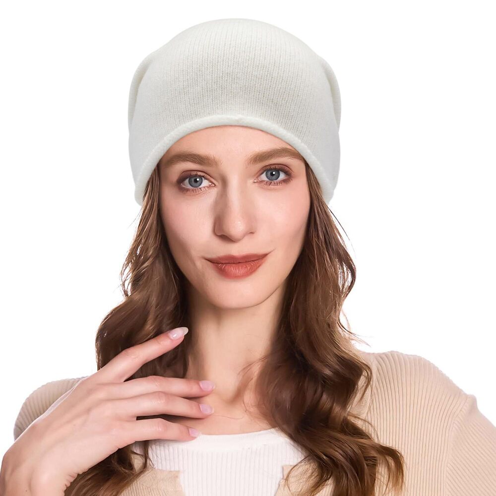 8404 Cashmere Blend Slouchy Beanie Hat Seamless Knit Winter Skull Cap